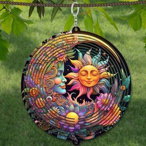 Beautiful Iridescent look Sun & Moon  Wind Spinner. (My personal favorite)